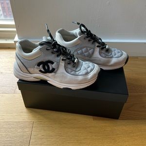 Light grey / white blueish Chanel sneakers